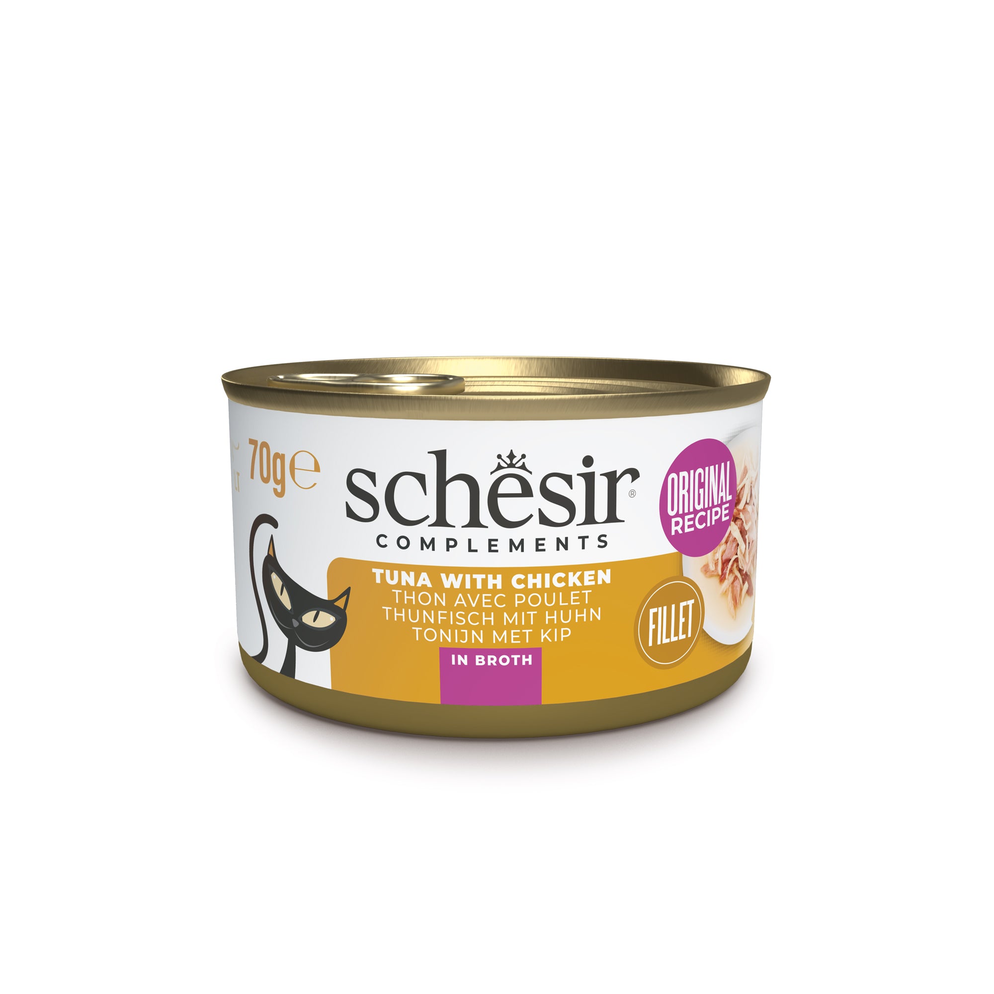 Thunfisch und Huhn in Brühe