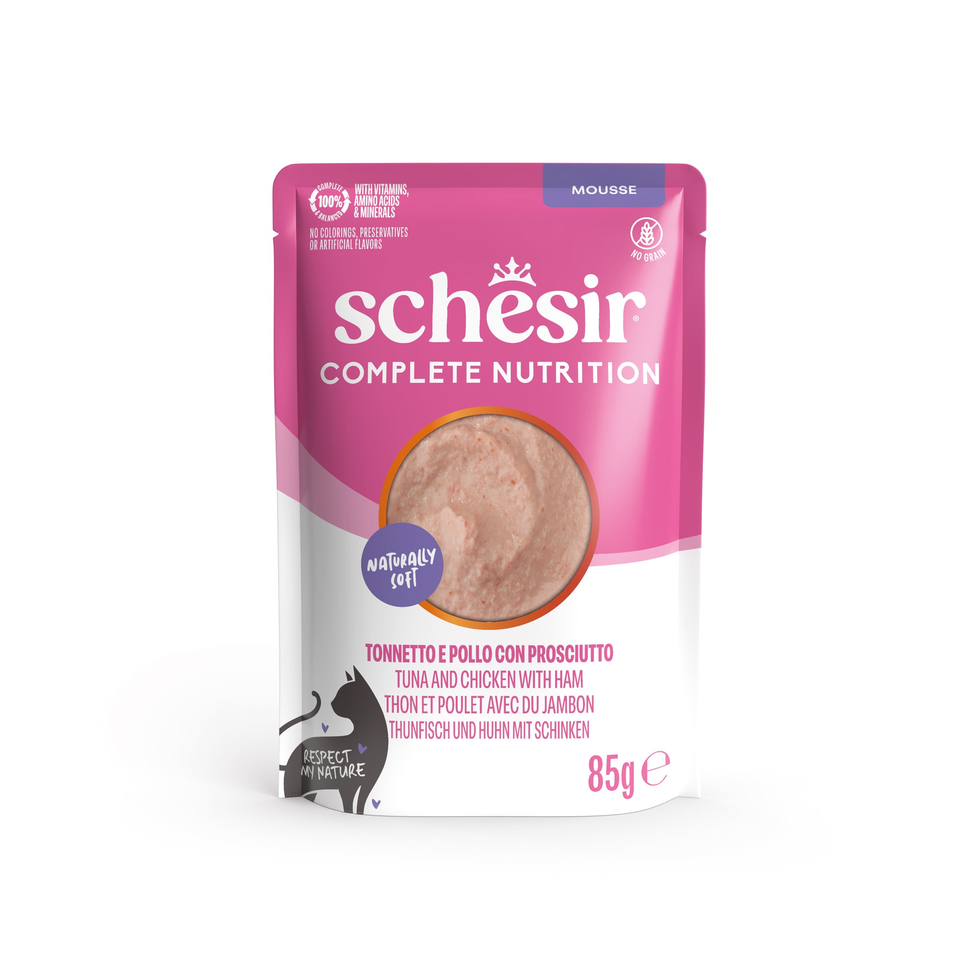 Thunfisch und Huhn mit Schinken in Mousse 85 g