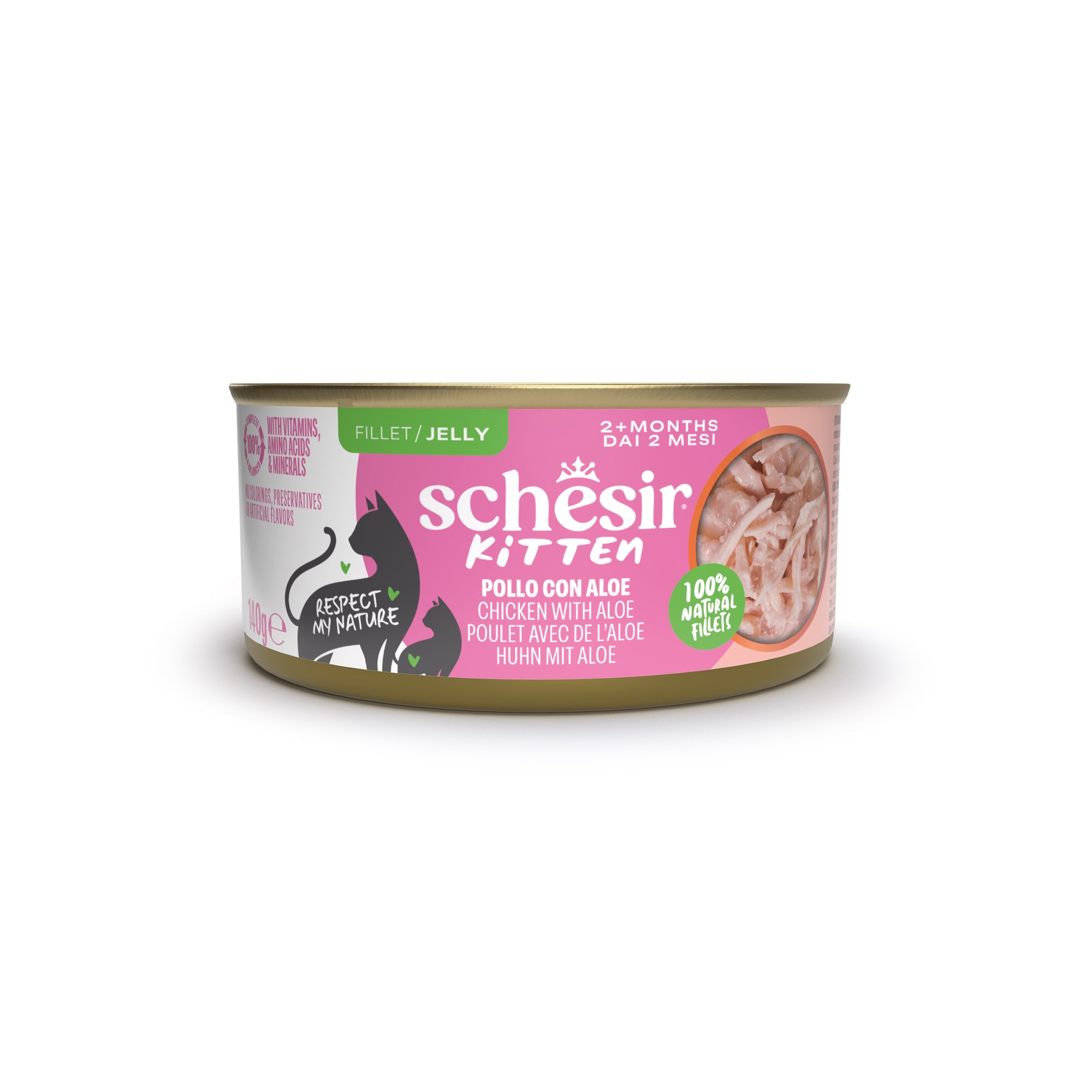 Kitten pollo con aloe in gelatina 140g in lattina