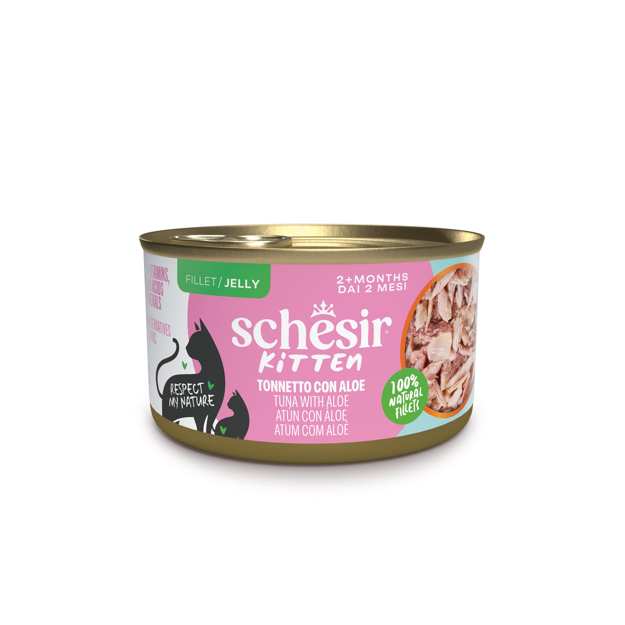 Kitten tonnetto con aloe in gelatina 85g in lattina