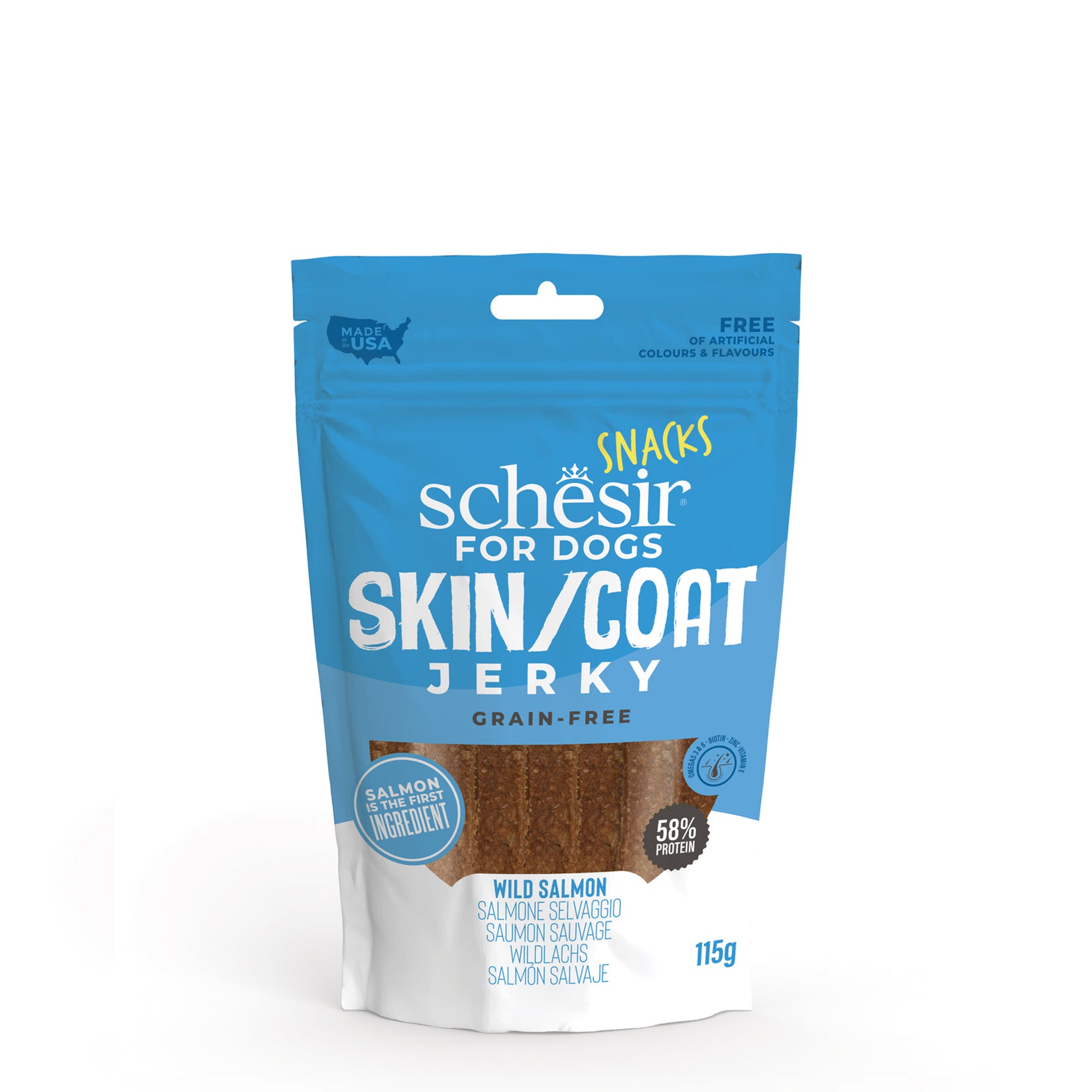 Snack au saumon sauvage - cheveux et une peau 115g