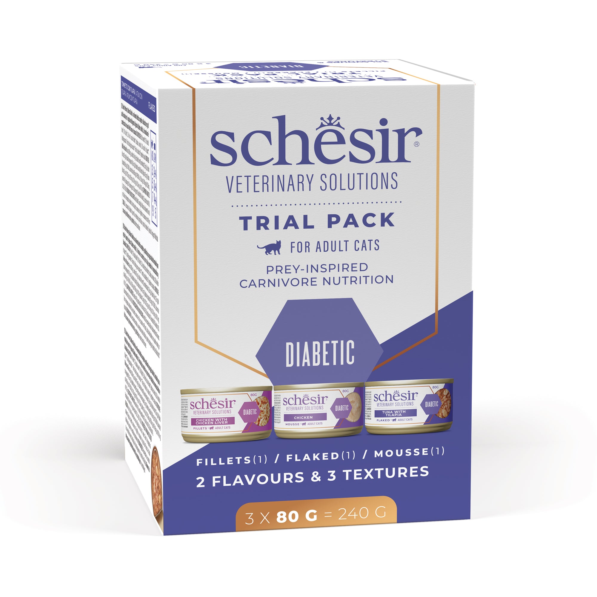 Schesir Veterinary Solution Diabetic Trial Pack 3x80g