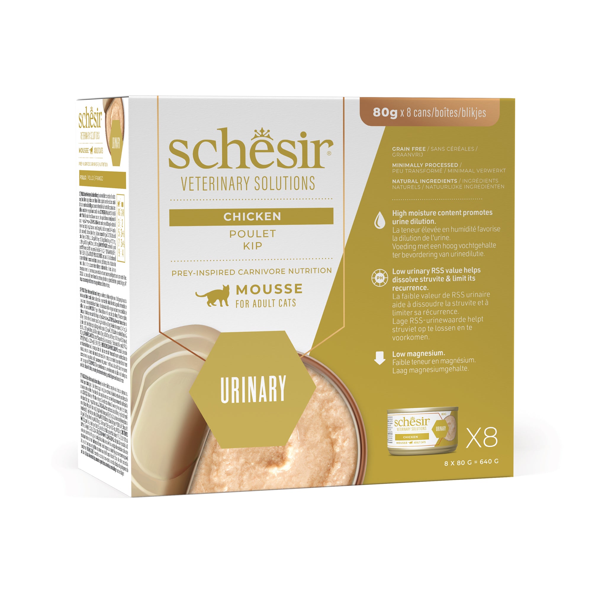 Schesir Veterinary Solution Urinary Mousse al Pollo 8x80g