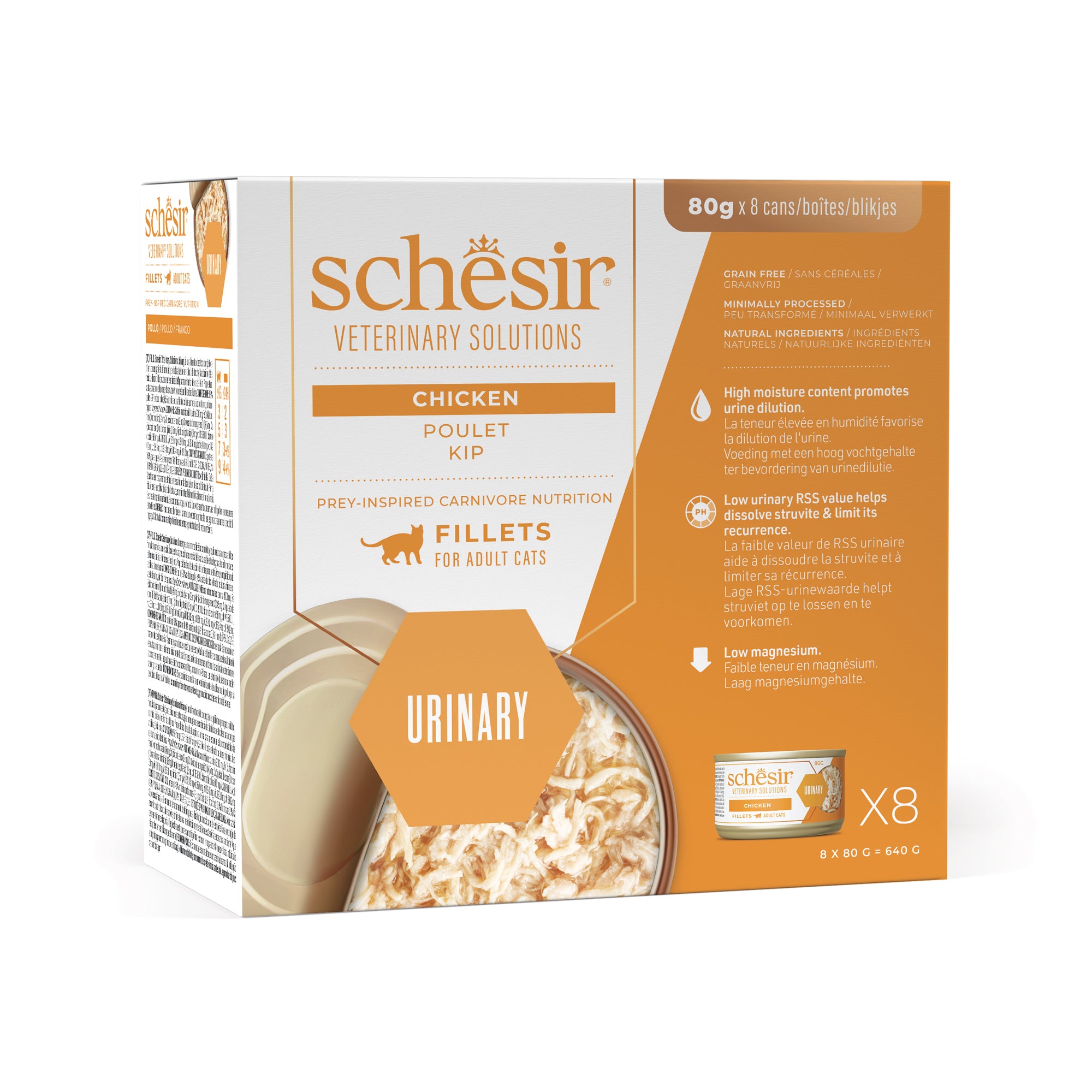 Schesir Veterinary Solution Urinary Filetti al Pollo 8x80g