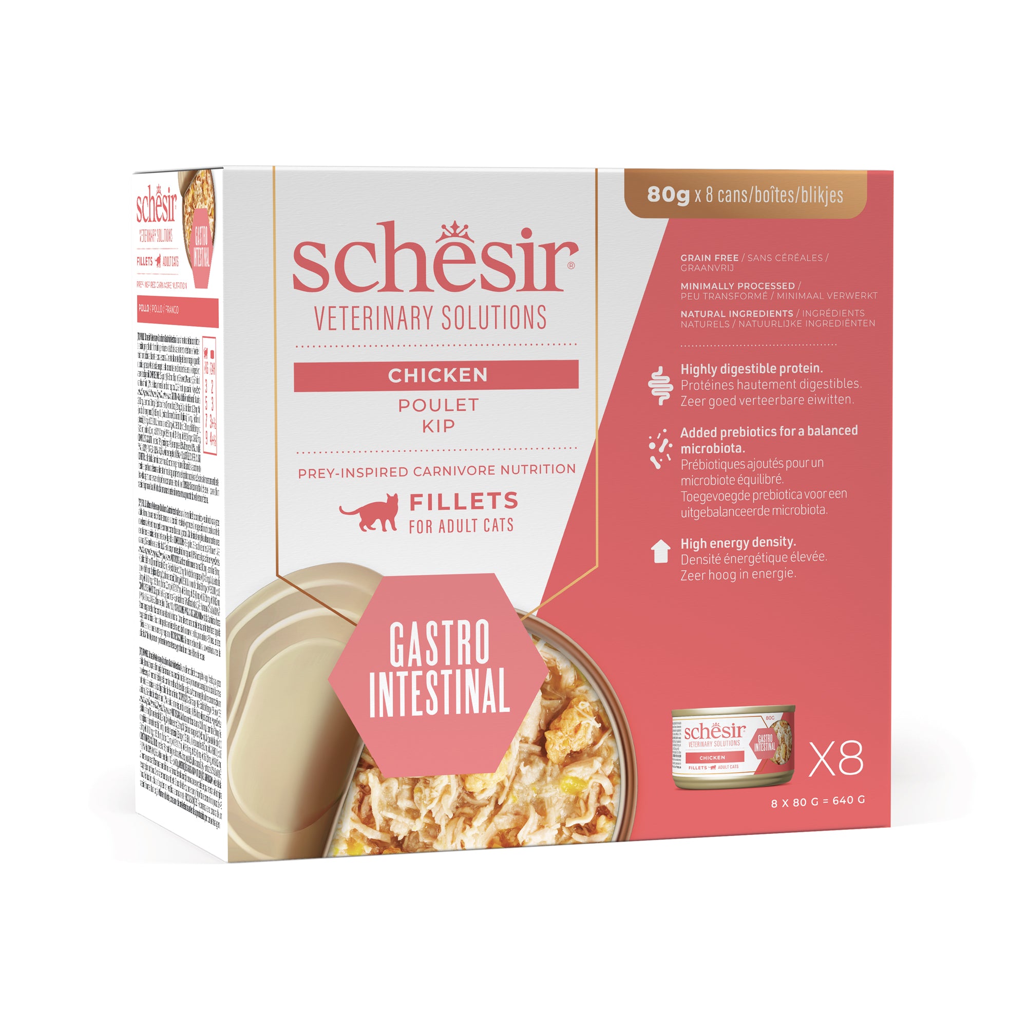 Schesir Veterinary Solution Gastro Intestinal Filetti al Pollo 8x80g