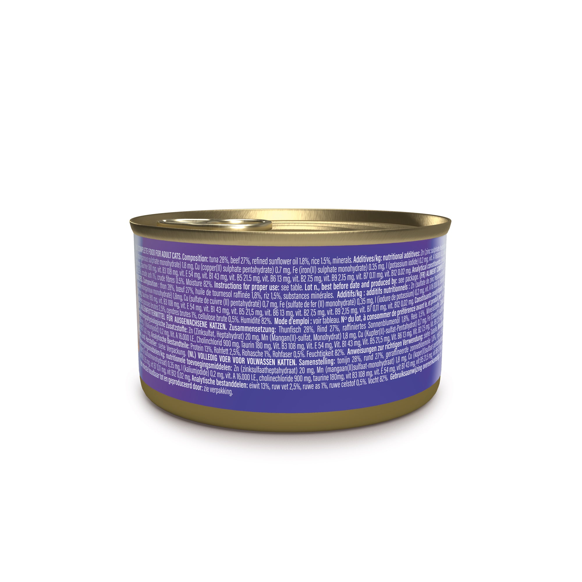 Thunfisch und Rind mit Reis in Kochwasser 