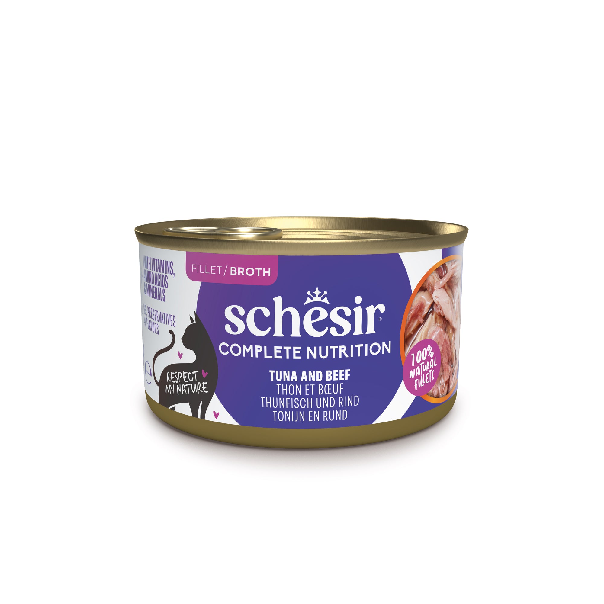 Thunfisch und Rind mit Reis in Kochwasser 