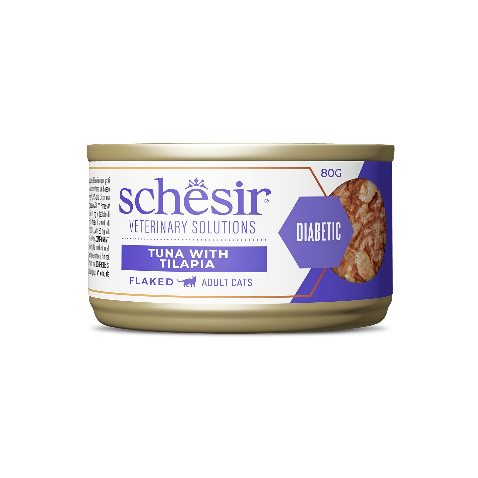 Schesir Veterinary Solution Diabetic Flacked with Tilapia 8x80g