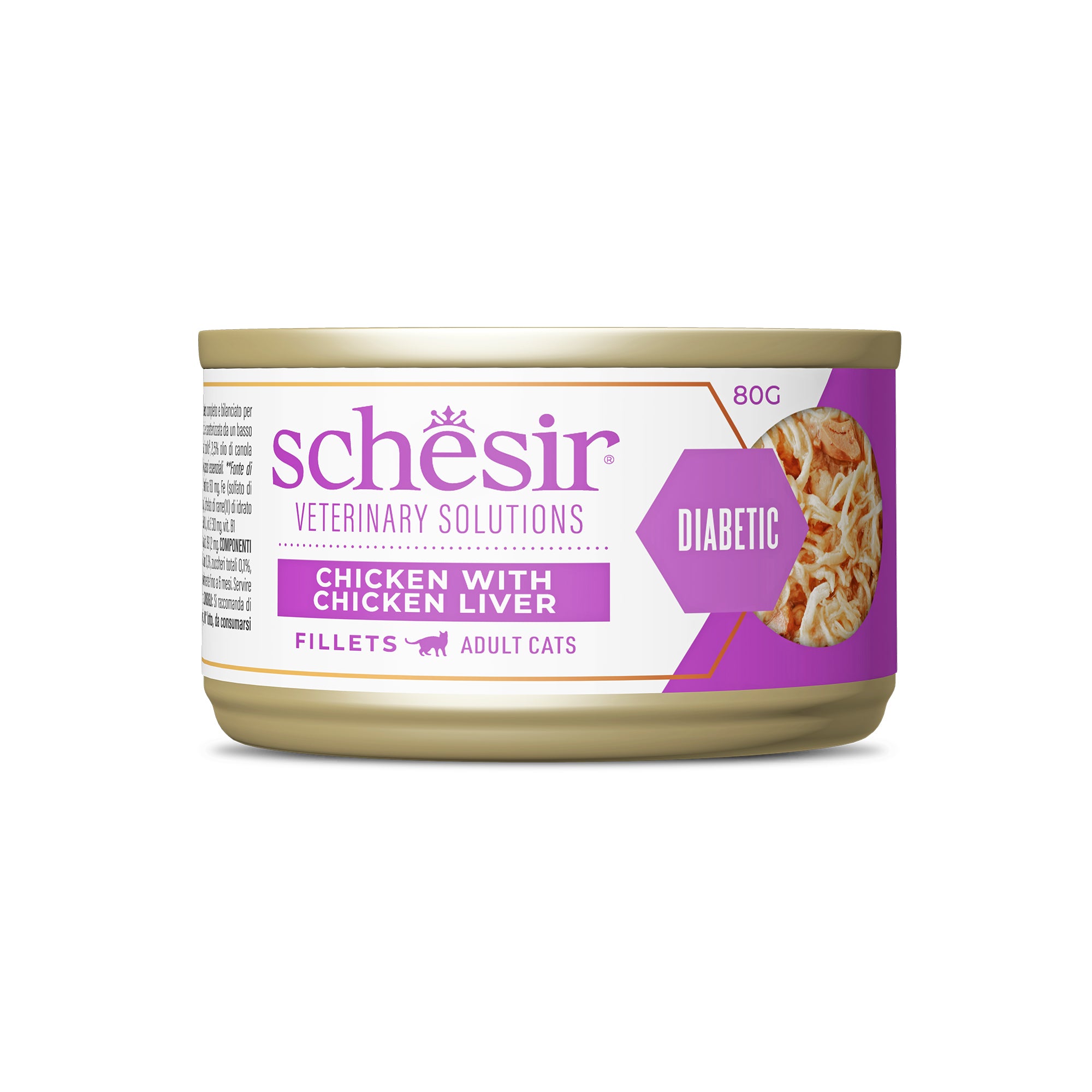 Schesir Veterinary Solution Diabetic Fillets Chicken with Chicken Liver 8x80g
