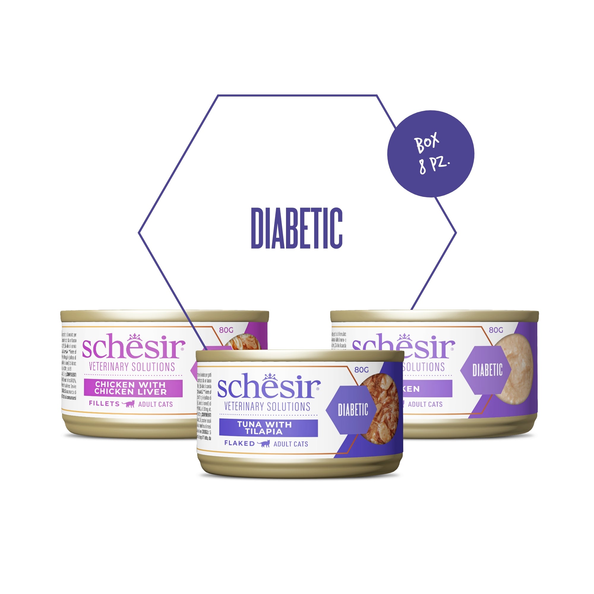 Schesir Veterinary Solution Diabetic Trial Pack 3x80g