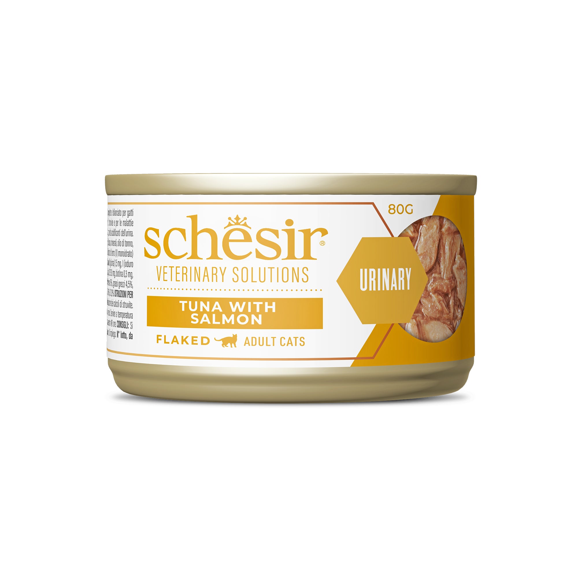 Schesir Veterinary Solution Urinary Flacked Tuna with Salmon  8x80g