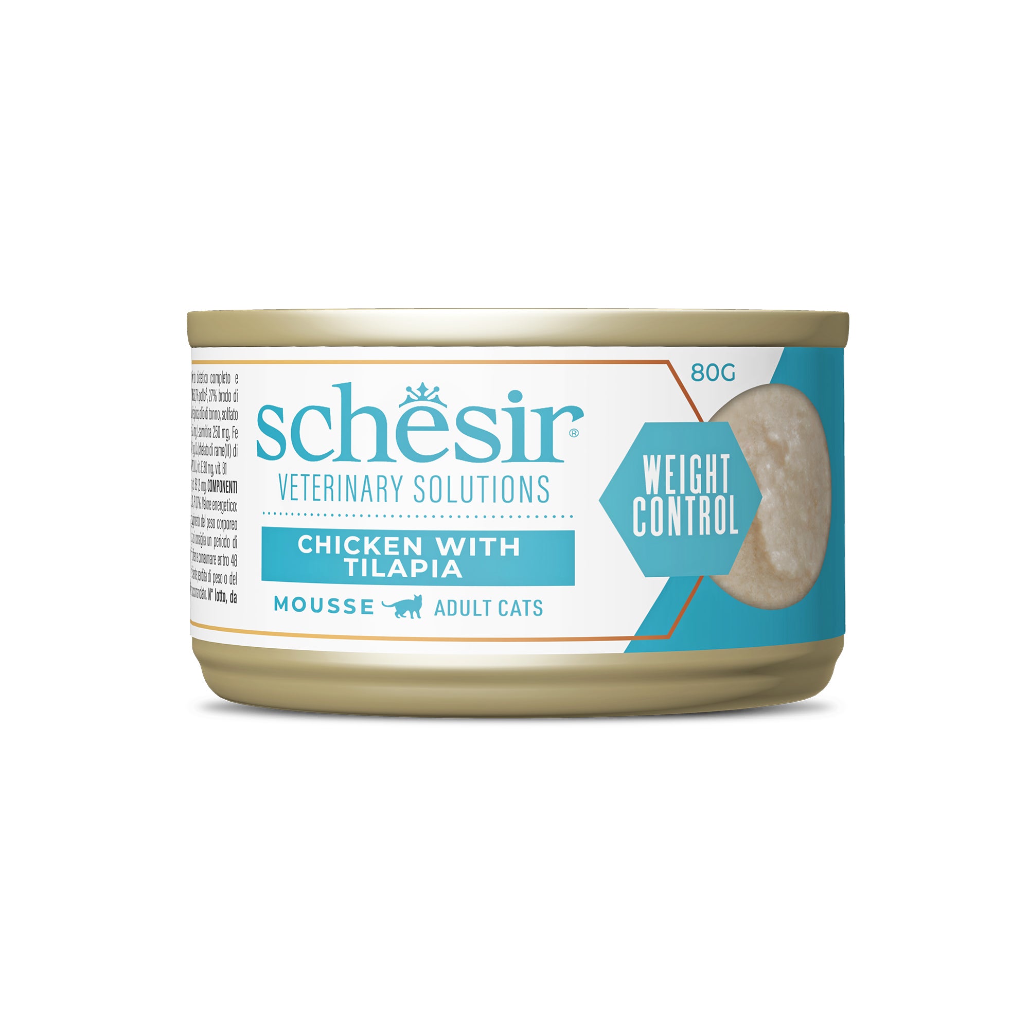 Schesir Veterinary Solution Weight Control Mousse Chicken with Tilapia 8x80g