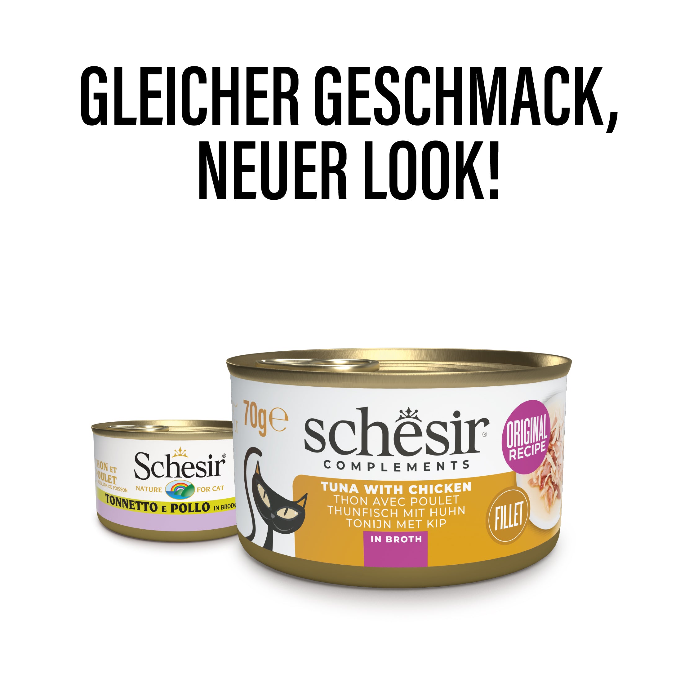 Thunfisch und Huhn in Brühe 
