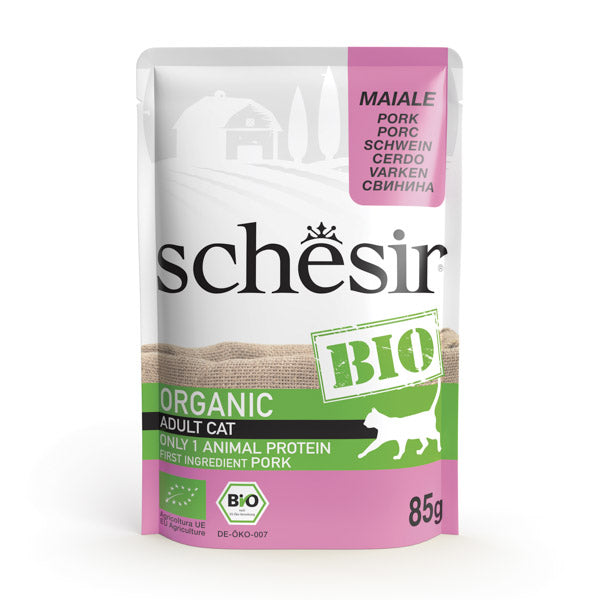 Cerdo Bio para gatos en patè 85g en bolsa – Schesir