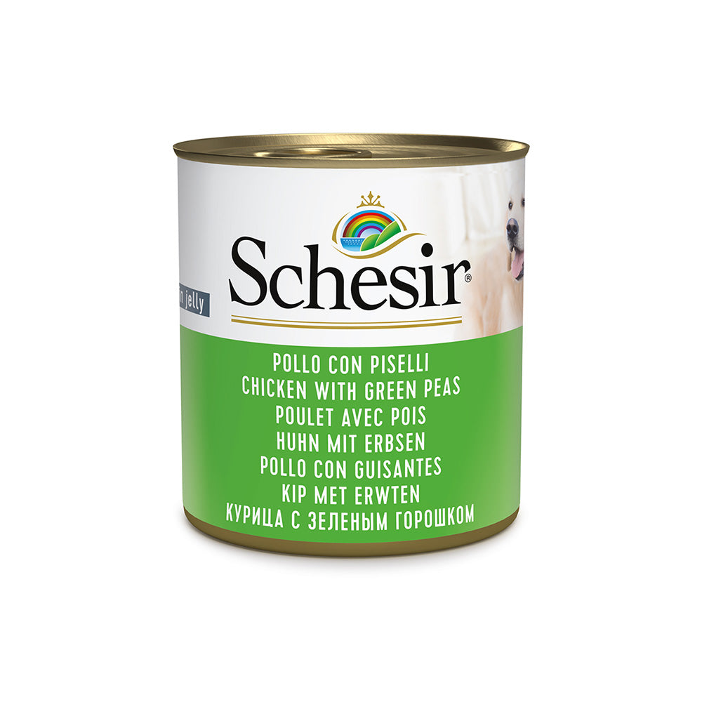 Huhn mit Erbsen in gelee 285g in der dose