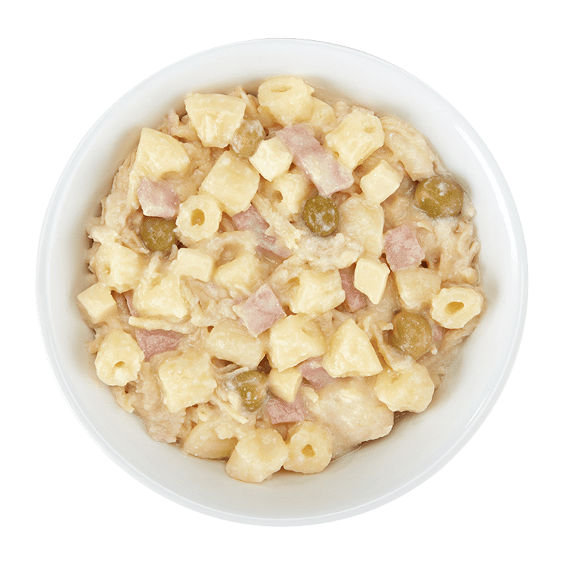 Huhn mit Carbonara in Brühe 150g in der dose