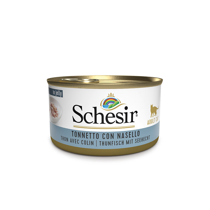 Thunfisch mit Seehecht in gelee 85g in der dose